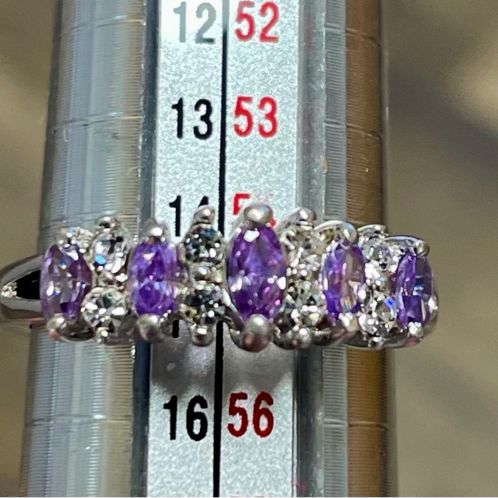 Elegant Purple and Silver Women's Ring
